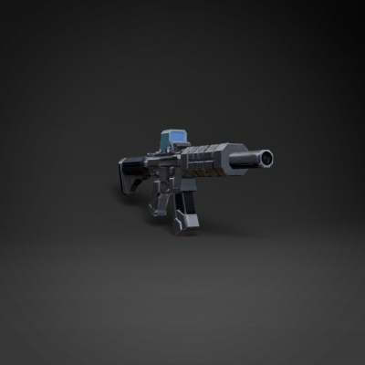 Futuristic Submachine Gun with Holographic Sight